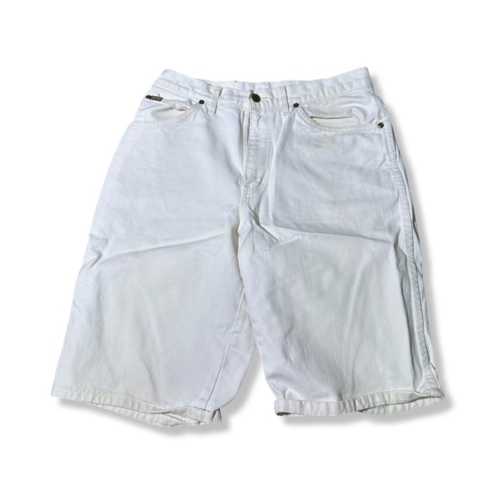 H.I.S. Denim Shorts Mens 32 White Excellent Vintage 90s Casual Cotton Preowned